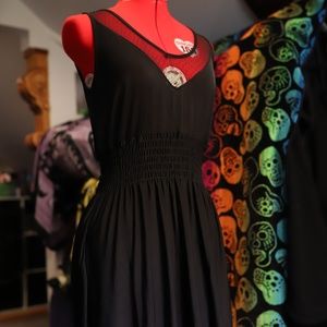 Maxi Dress with Swiss Dot Mesh